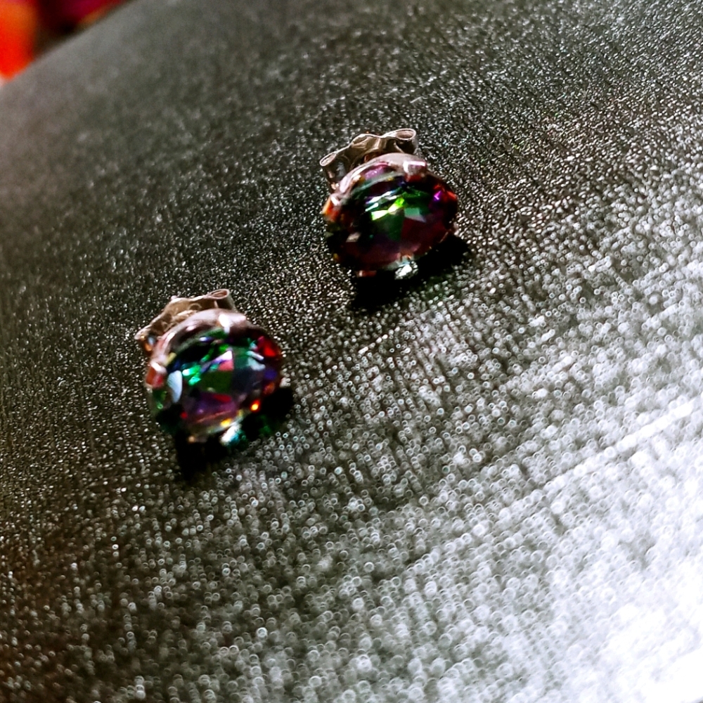 Mystic topaz 925 earings